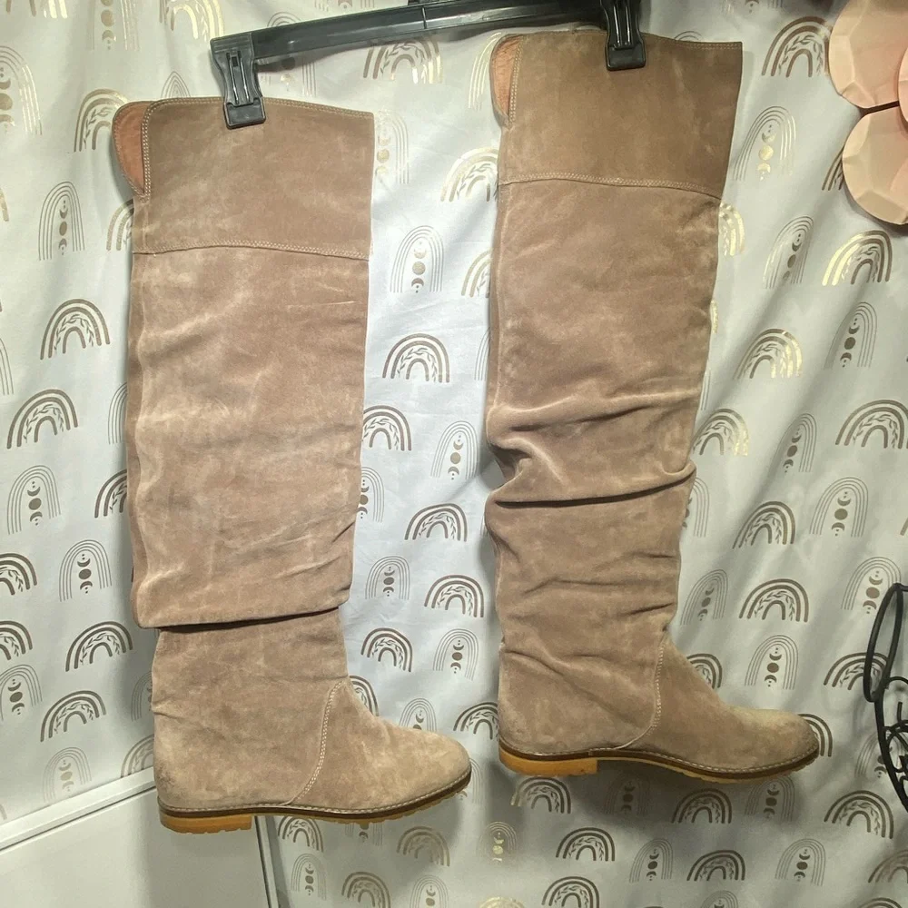 Stylish Tan Over the Knee Boots